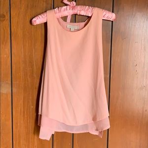 Ballet Pink Open Back Sleeveless Blouse